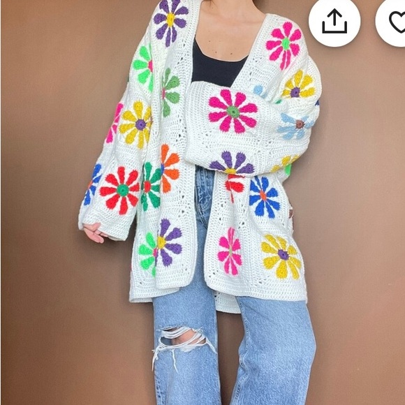 New Handmade crocheted oversized cardigan - Picture 1 of 2